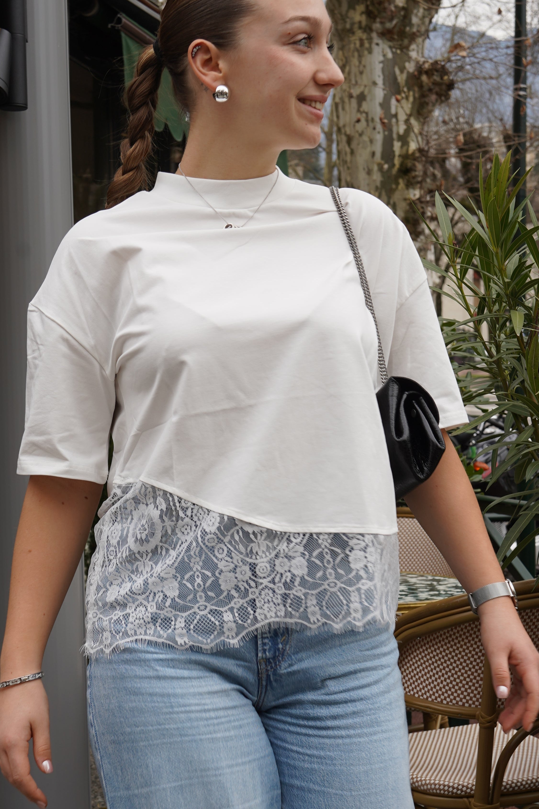 T-SHIRT AMBRE - BLANC