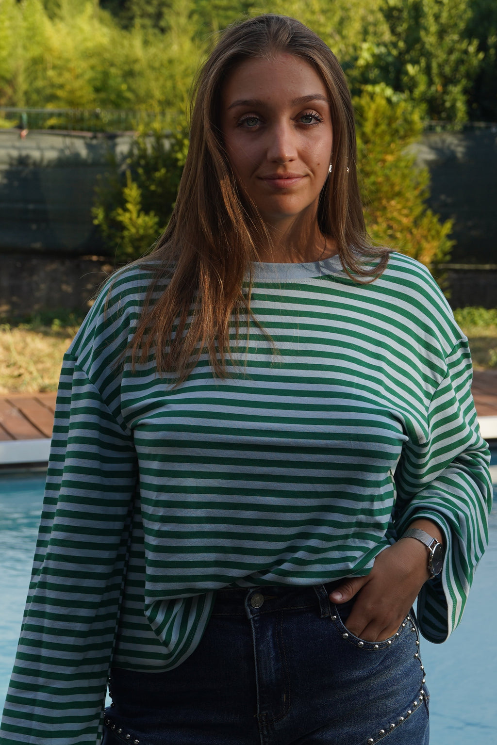 T-SHIRT MARINE - VERT & BLEU