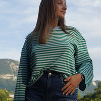 T-SHIRT MARINE - VERT & BLEU